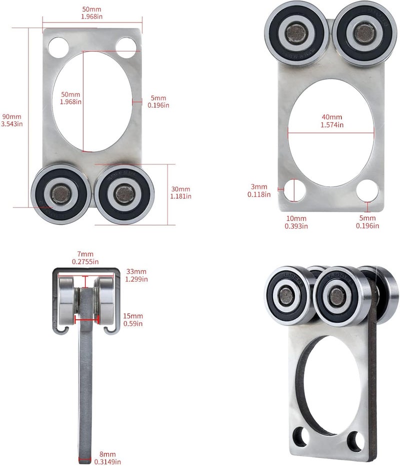 Fuperoo Wheel Trolley Assembly Rollers.Bearing Trolley Assembly.The top of The Trolley has Room for Set Screws, Allowing The use of a 1-5/8" high Strut Channel - Image 2